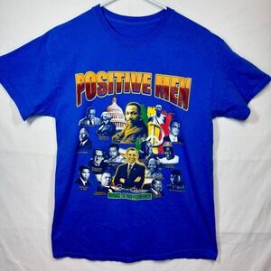 Positive Men T-Shirt‎ Graphic Print Short Sleeve Crew Neck Tee Sz Medium No Tag
